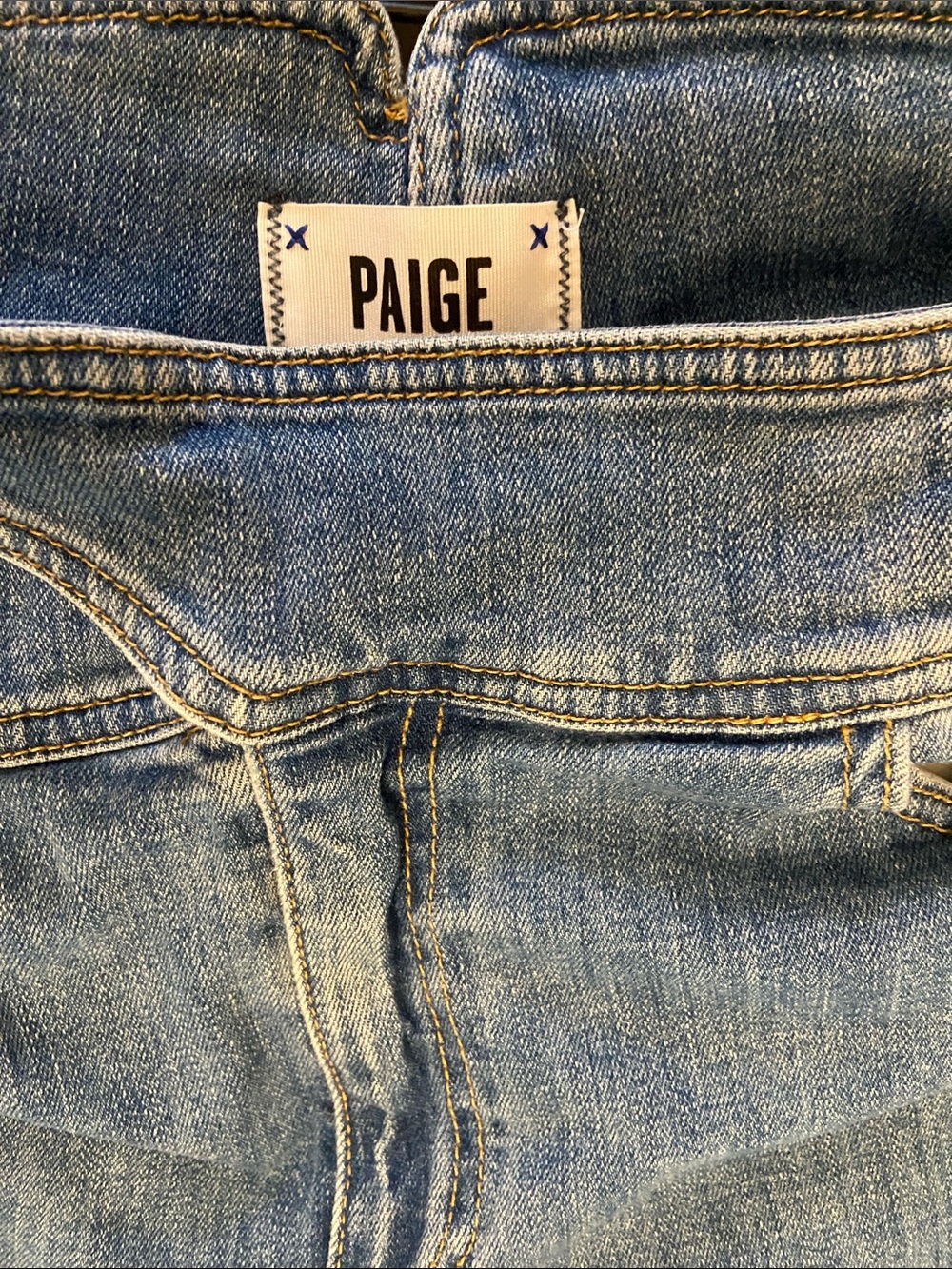 PAIGE Light Blue Flared Wide-Leg Jeans with Side Buckle Detail - Picture 3 of 9